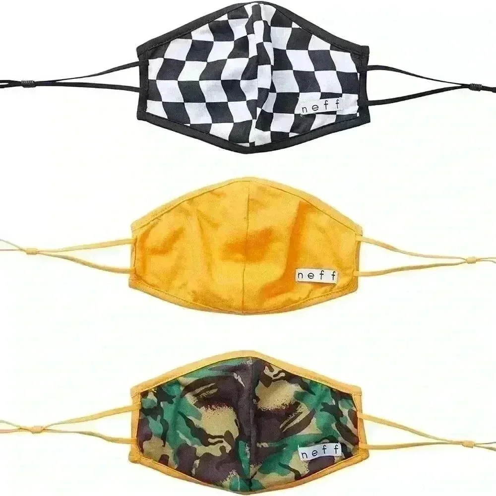 NEFF mens Men's 3 Pack Reusable Washable Fun Designs Face Mask